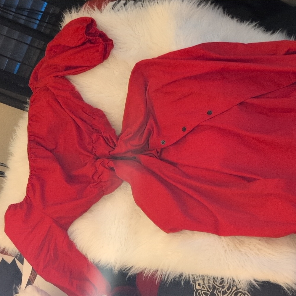 Red Maxi Off Shoulder Dress